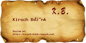 Kirsch Bánk névjegykártya
